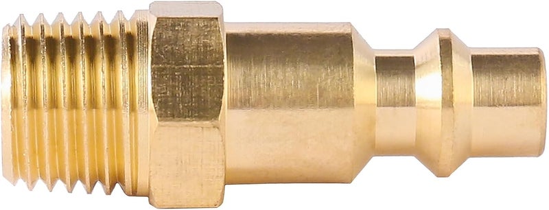 BILBAL Brass 1/4-Inch NPT Male Industrial Air Hose Quick Connect Adapter,Air Coupler and Plug Kit,Air Compressor Fittings 2pcs - Image 2